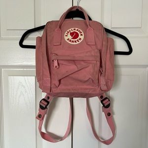 Pink mini fjallraven backpack